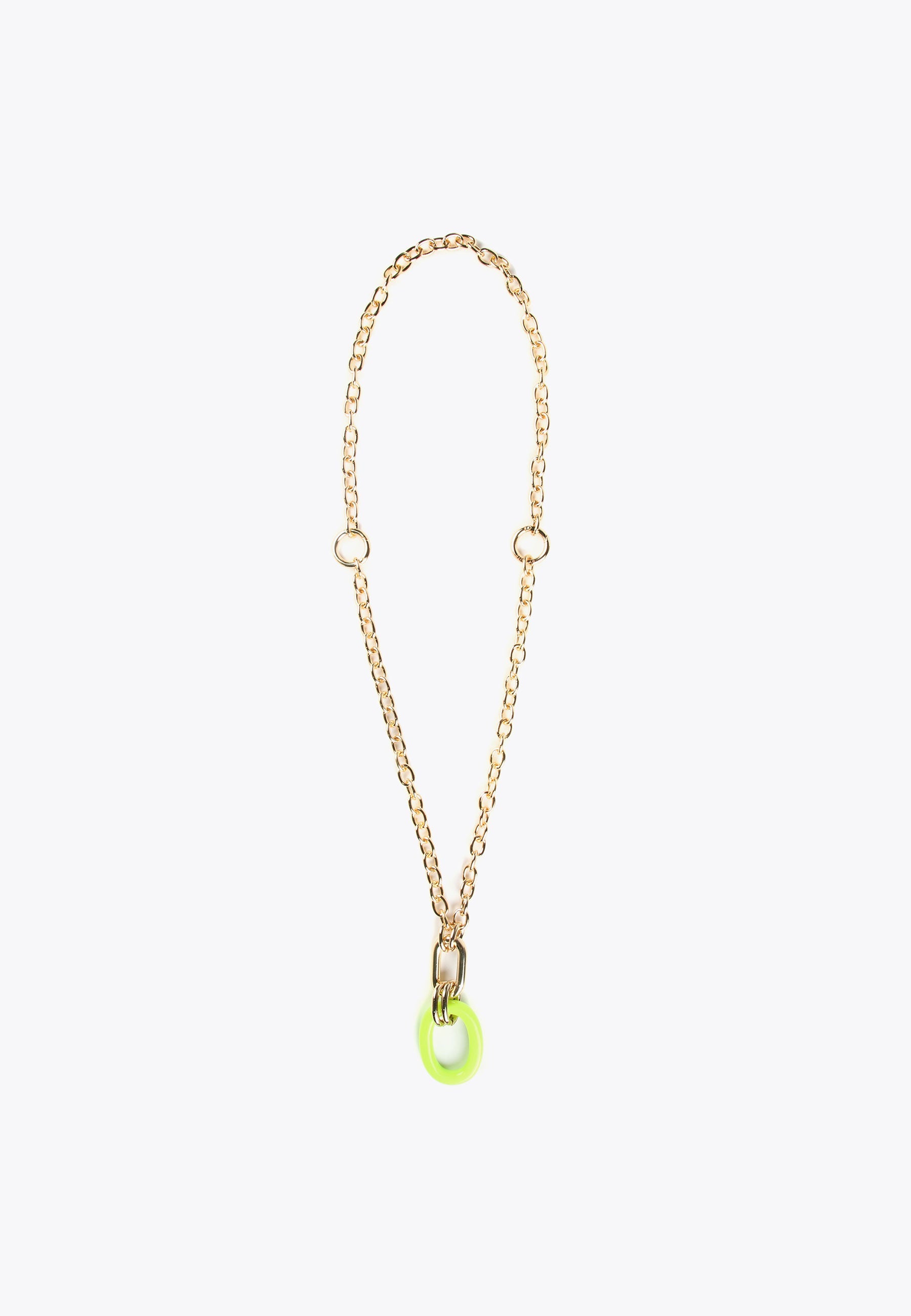 MS2403012-Lime-Double-chain and pendant necklace