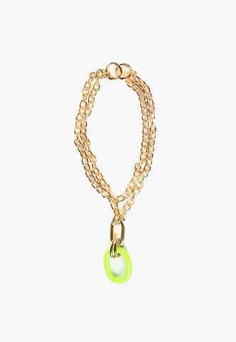 MS2403012-Lime-Double-chain and pendant necklace