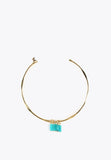 MS2403014-Turquoise-Rigid choker necklace with natural stones