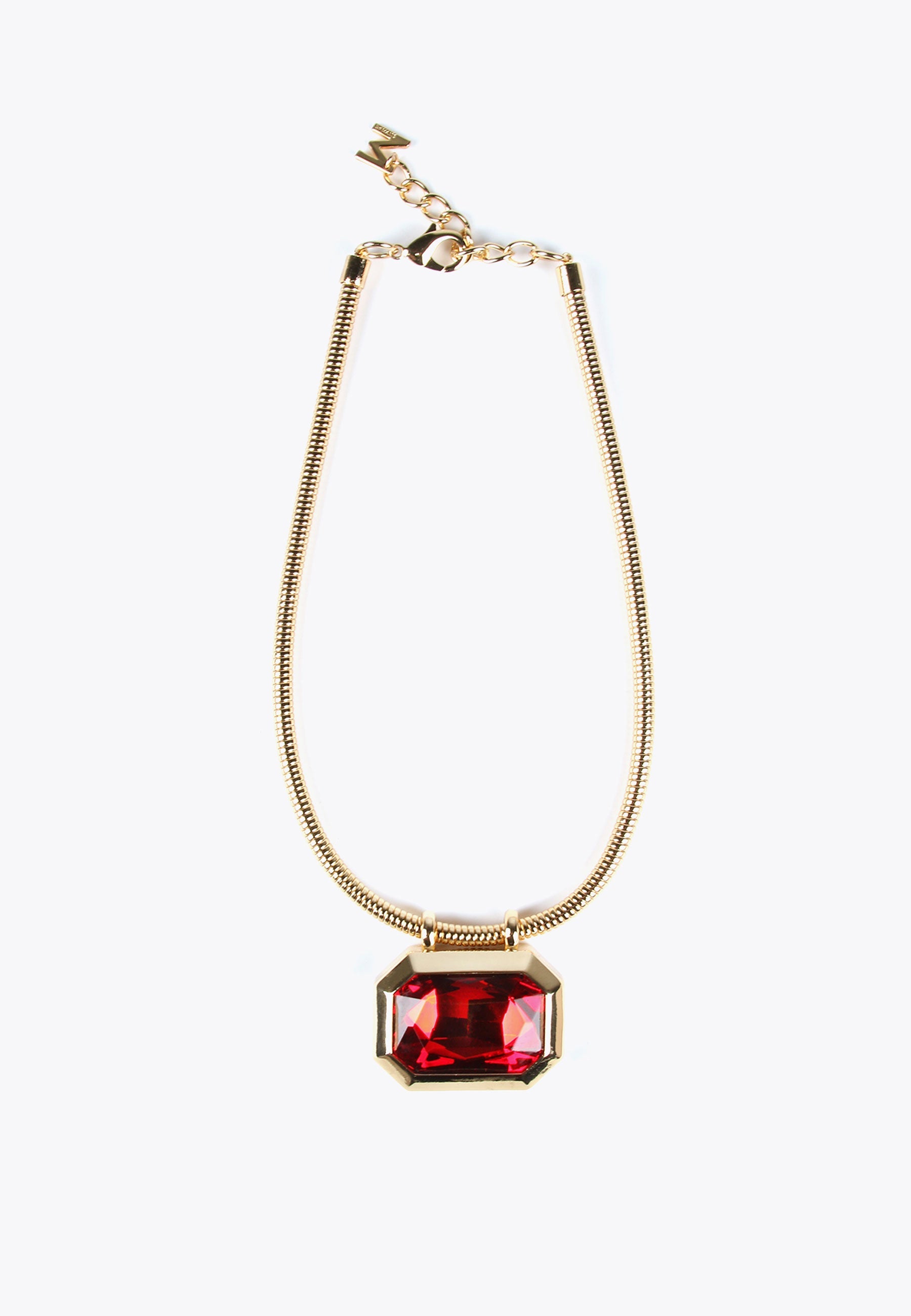 MS2403016-Red-Golden necklace with pendant