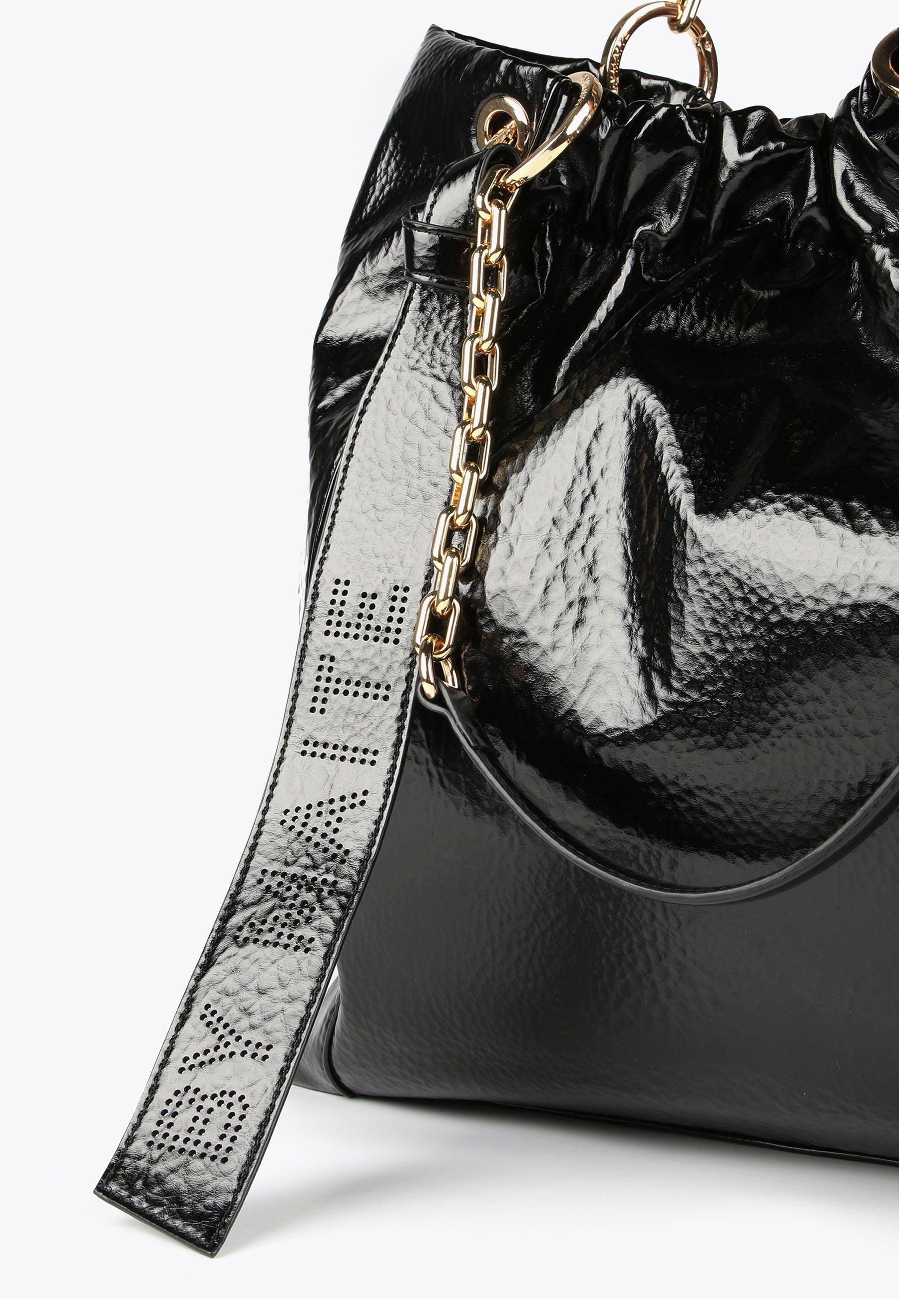MS2404020-Black-Shiny tote bag