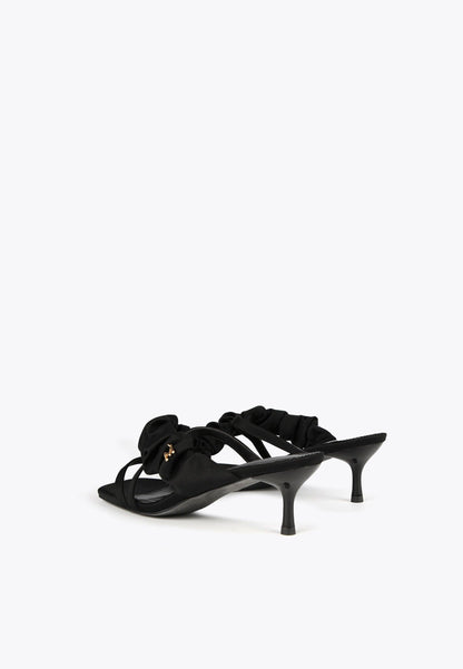 MS2405009-Black-Heeled sandals with gathering