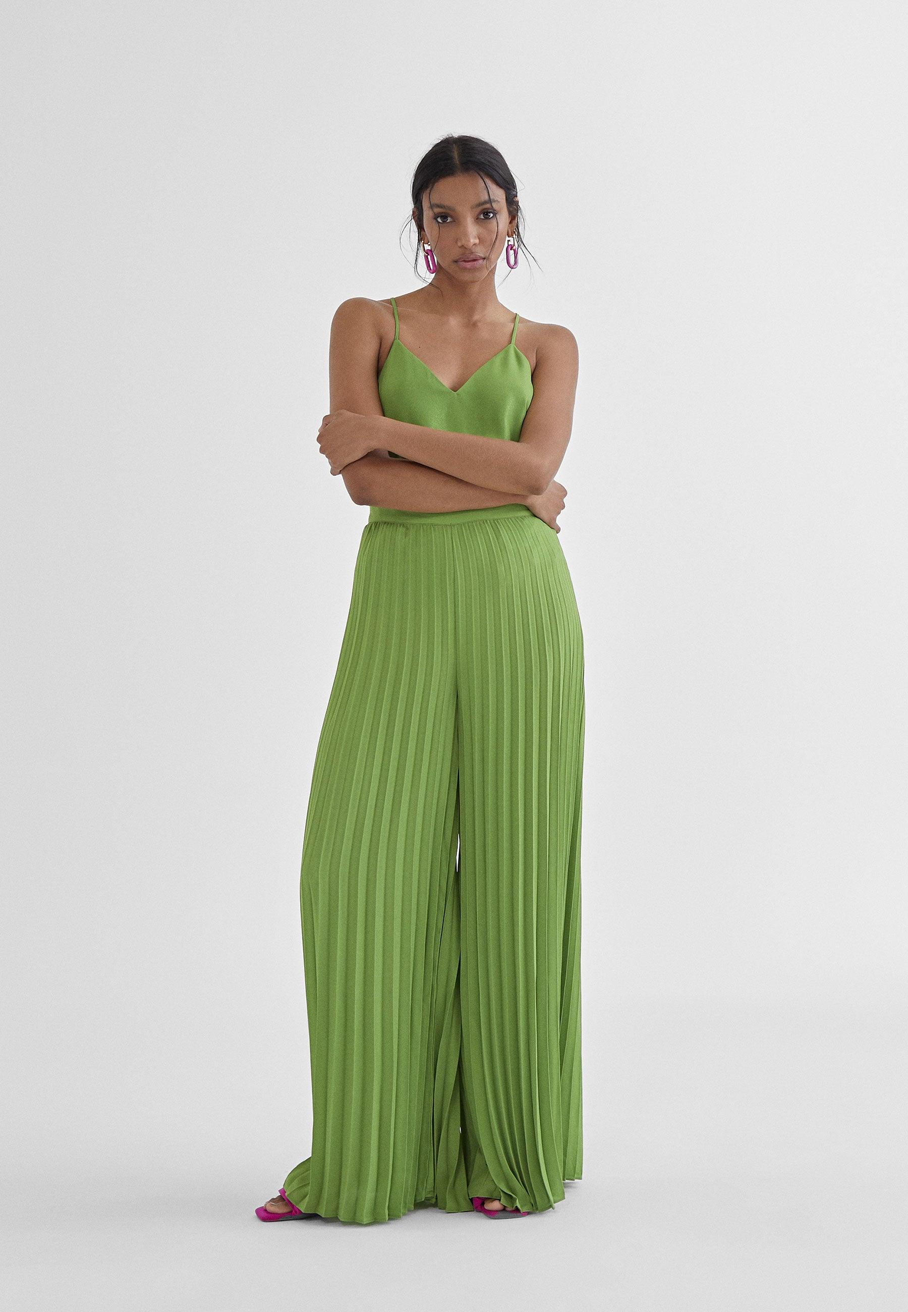 MS2414004-Pistachio-Pleated trousers