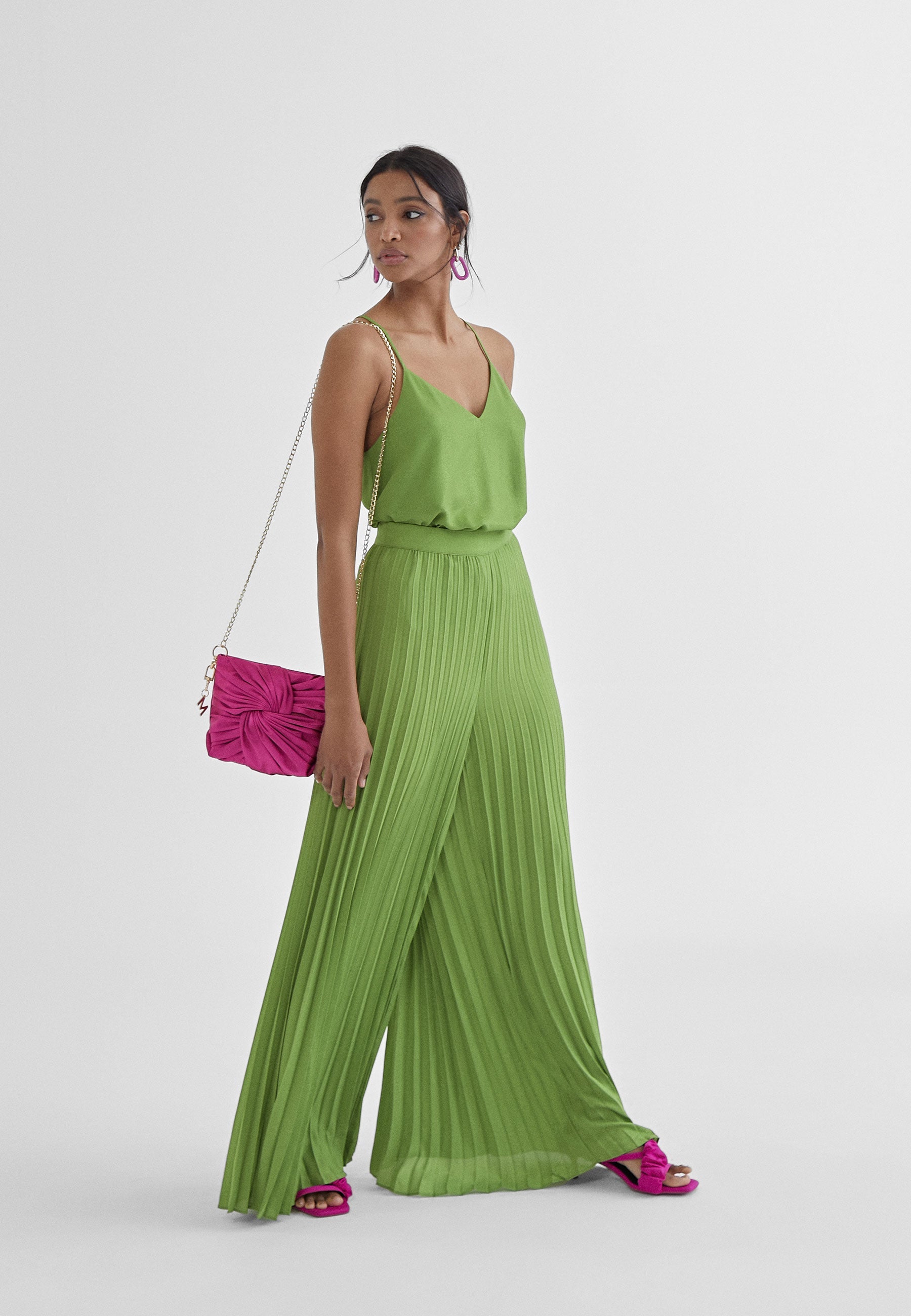 MS2414004-Pistachio-Pleated trousers