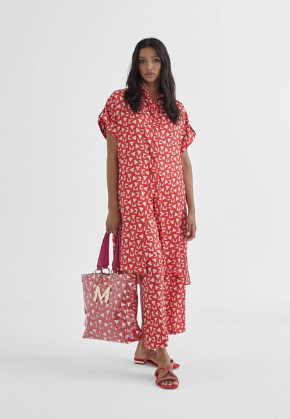 MS2414009-Red-Monogrammed cropped trousers