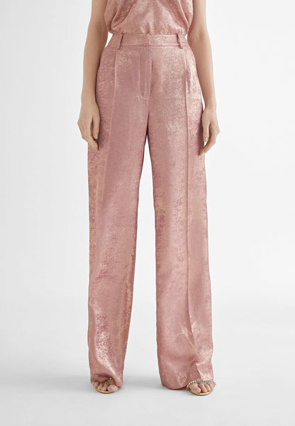 MS2414010-Pink-Straight iridescent trousers