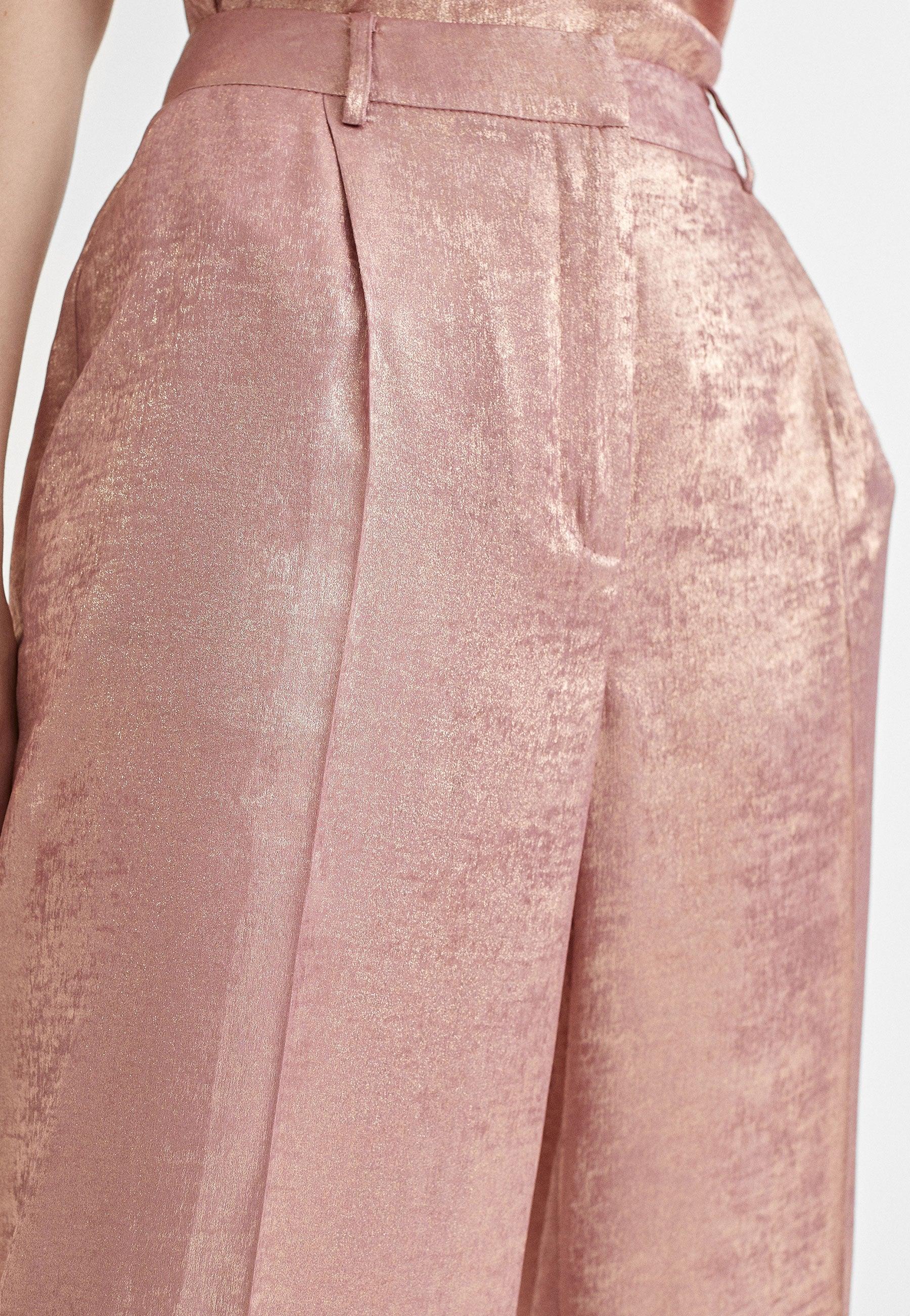 MS2414010-Pink-Straight iridescent trousers