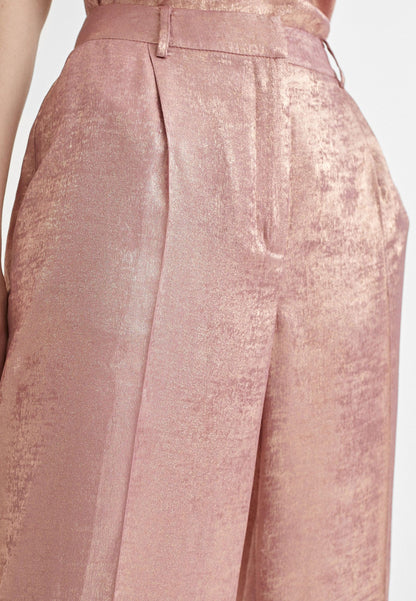 MS2414010-Pink-Straight iridescent trousers