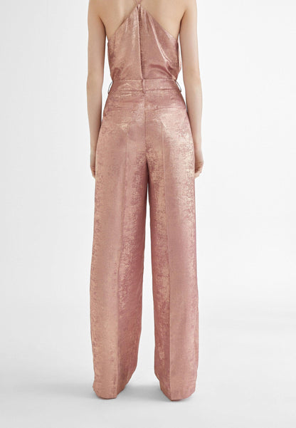 MS2414010-Pink-Straight iridescent trousers