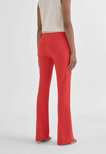 MS2414012-Red-Fitted flared trousers