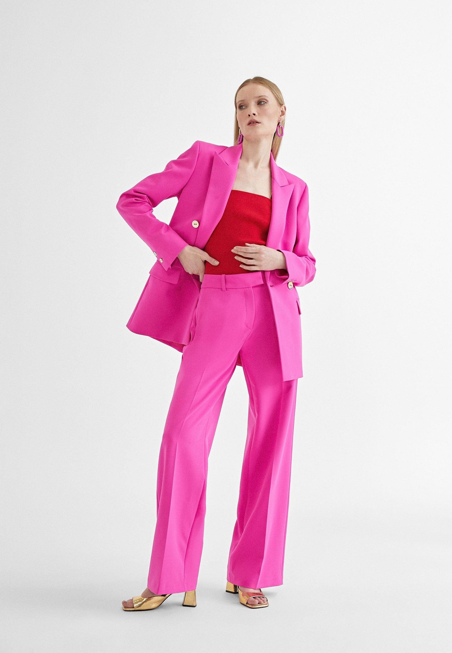 MS2414026-Fuchsia-Straight trousers