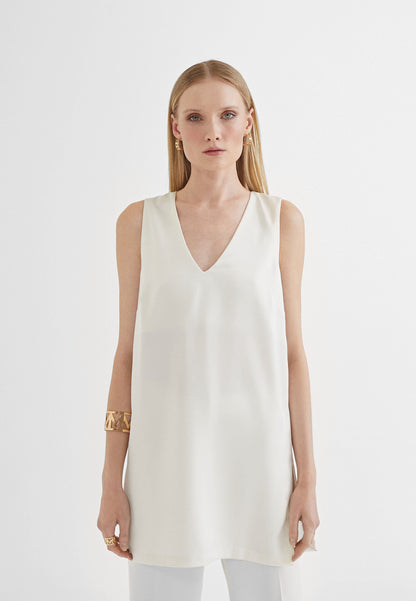 MS2415006-Ecru-Long top with vents