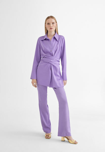 MS2415015-Lilac-Knotted shirt