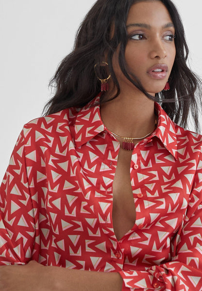 MS2415021-Red-Logo printed shirt