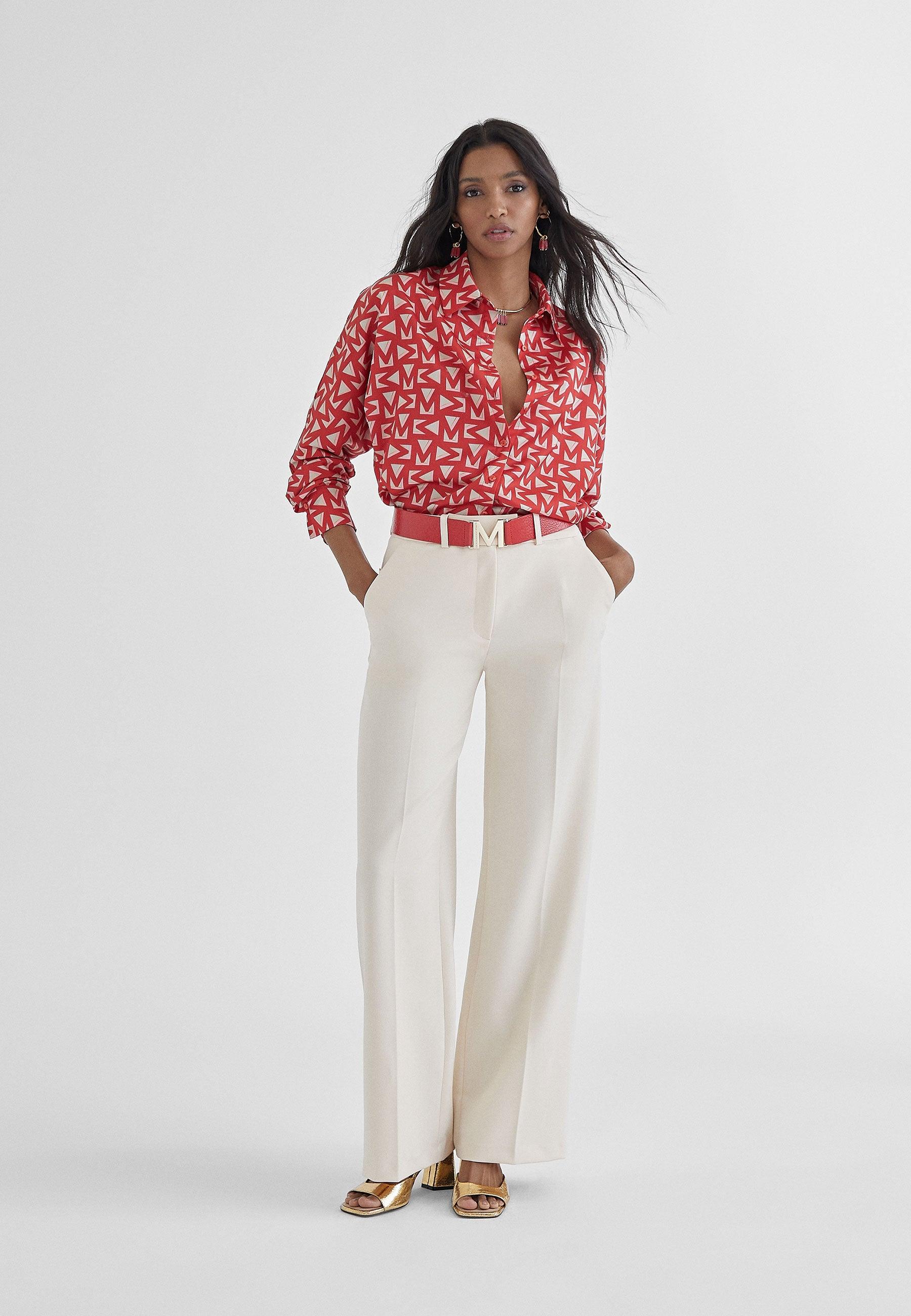 MS2415021-Red-Logo printed shirt