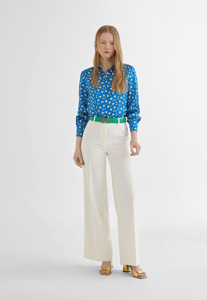 MS2415021-Electric-Blue-Logo printed shirt