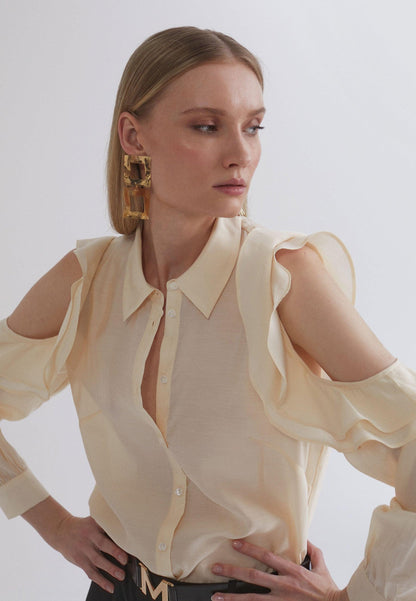 MS2415025-Ecru-Off-the-shoulder blouse