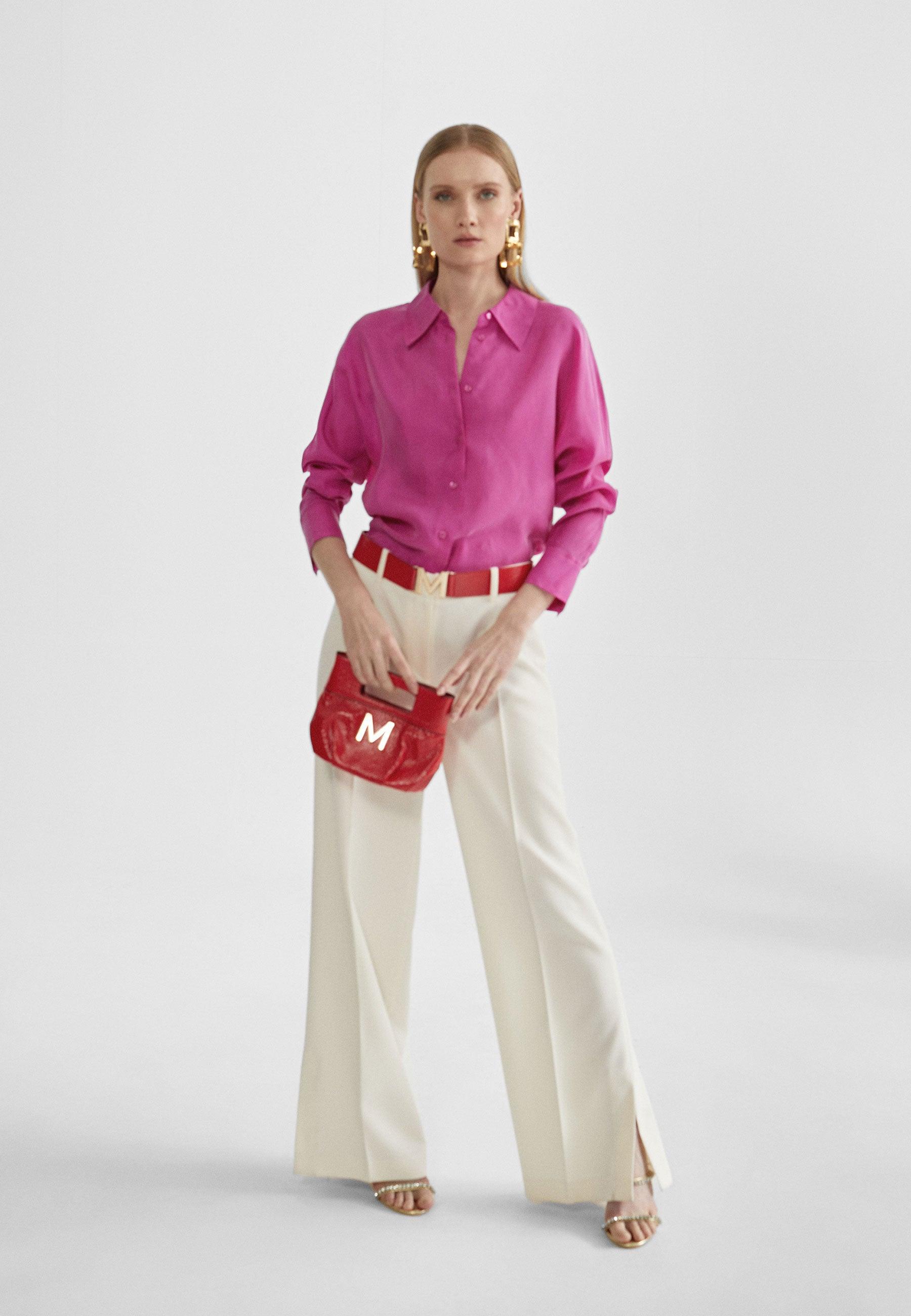 MS2415026-Fuchsia-Monochrome blouse