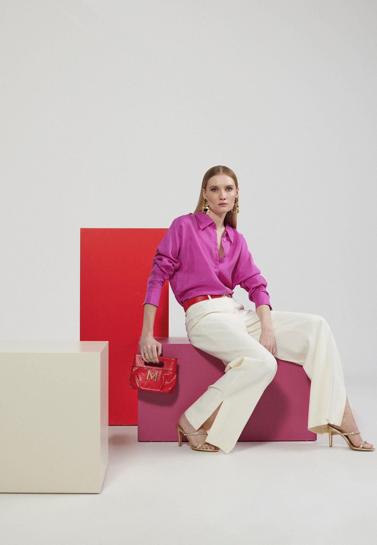 MS2415026-Fuchsia-Monochrome blouse