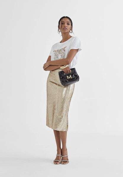 MS2415029-White-Metal-Tiger embroidery T-shirt