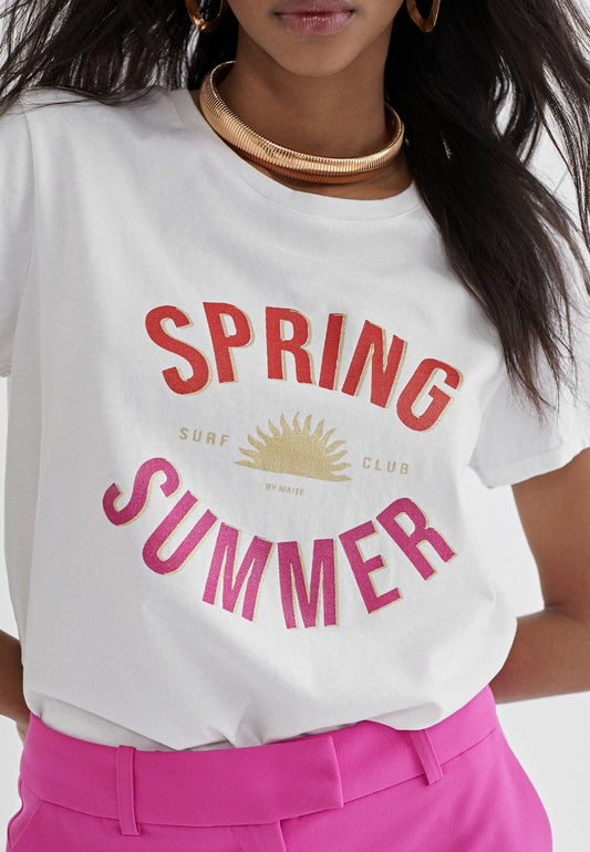 MS2415037-White-Red-Basic Summer T-shirt