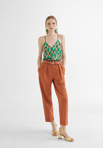 MS2415042-Green-Brown-Printed top