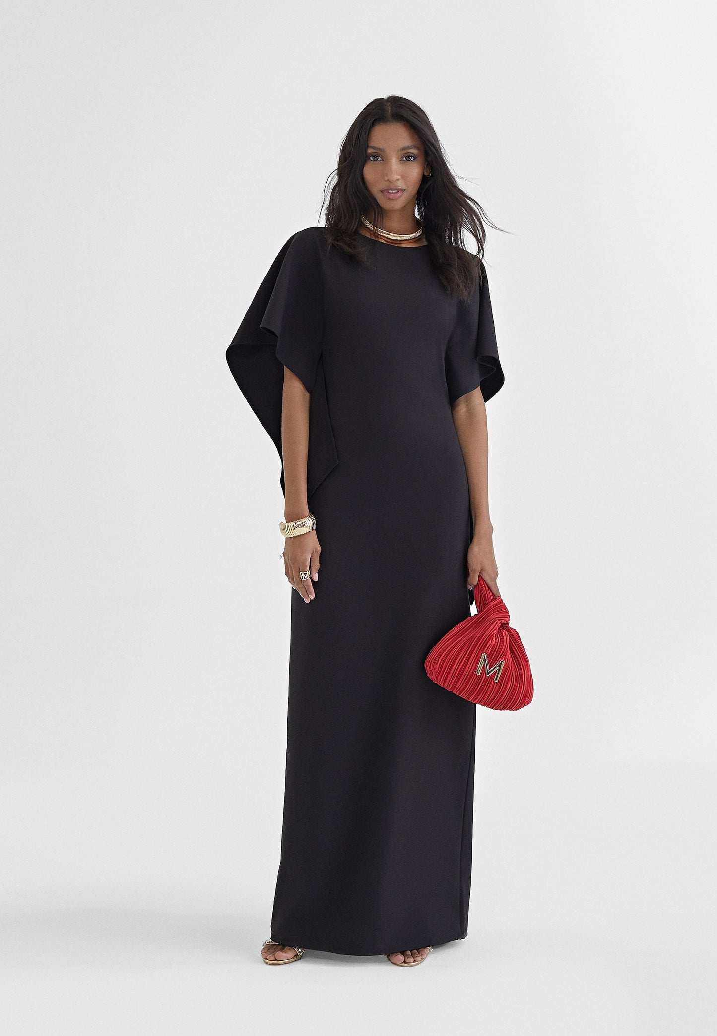 MS2416003-Black-Cape dress