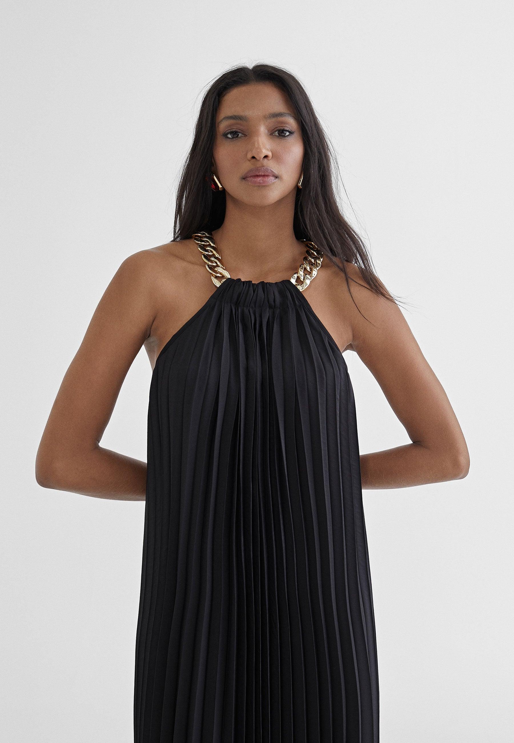 MS2416005-Black-Long halter dress