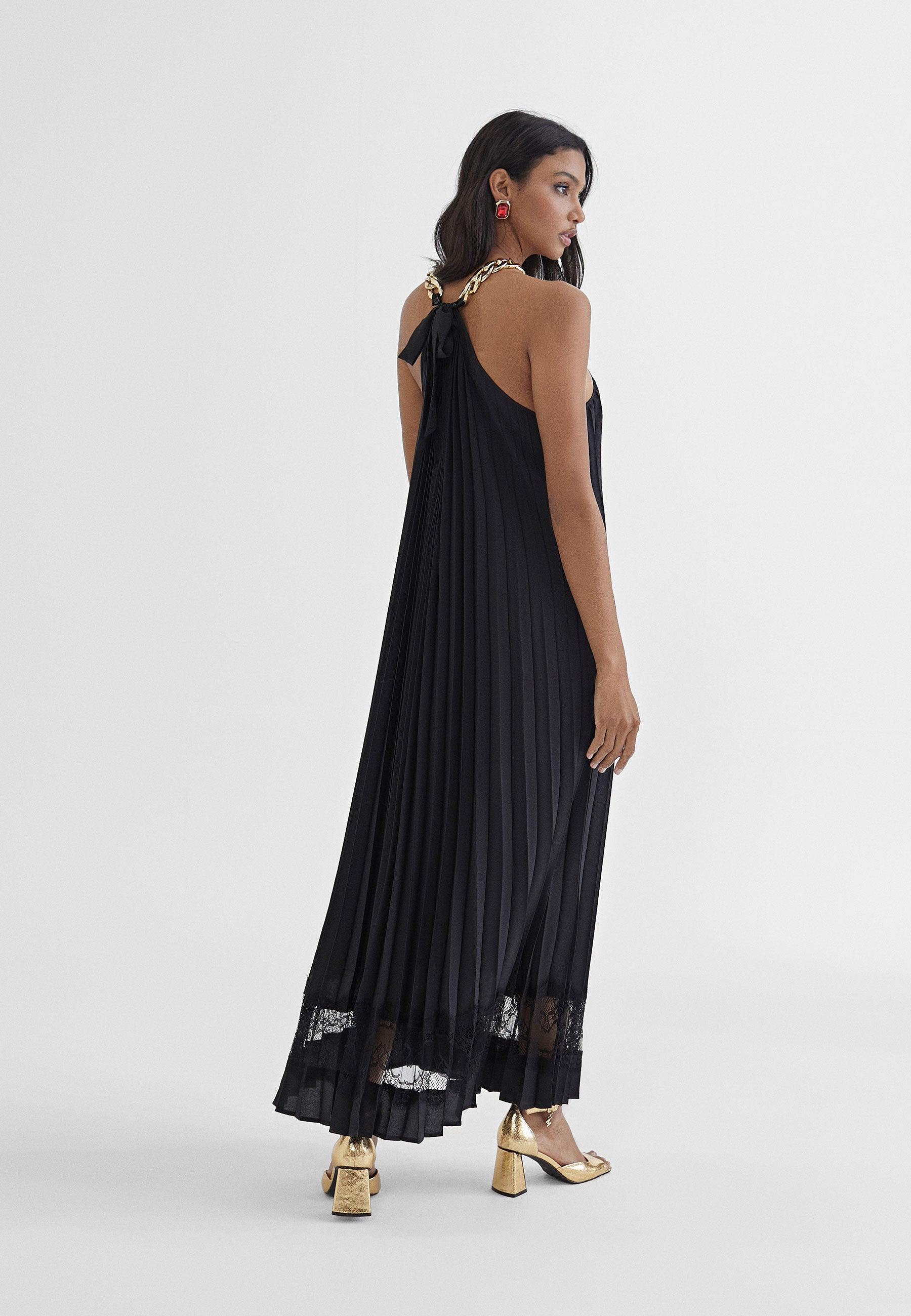 MS2416005-Black-Long halter dress