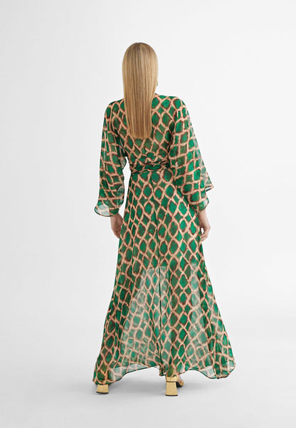 MS2416037-Green-Long flowing printed dress