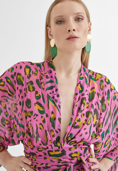 MS2416038-Lilac-Black-Short dress with Japanese sleeves