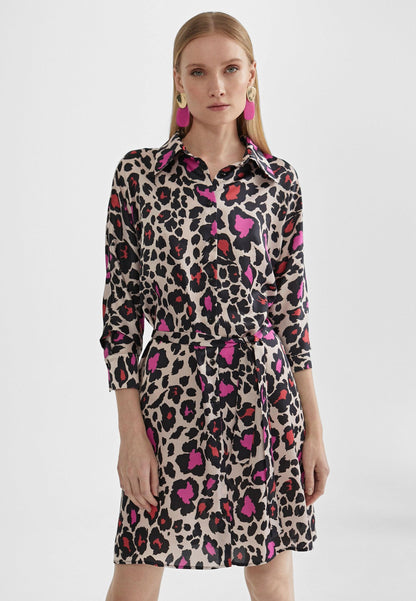 MS2416040-Red-Pink-Short animal print dress