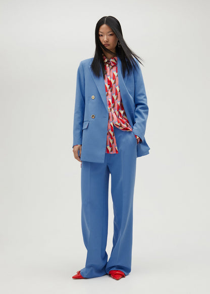 Blue double-breasted blazer