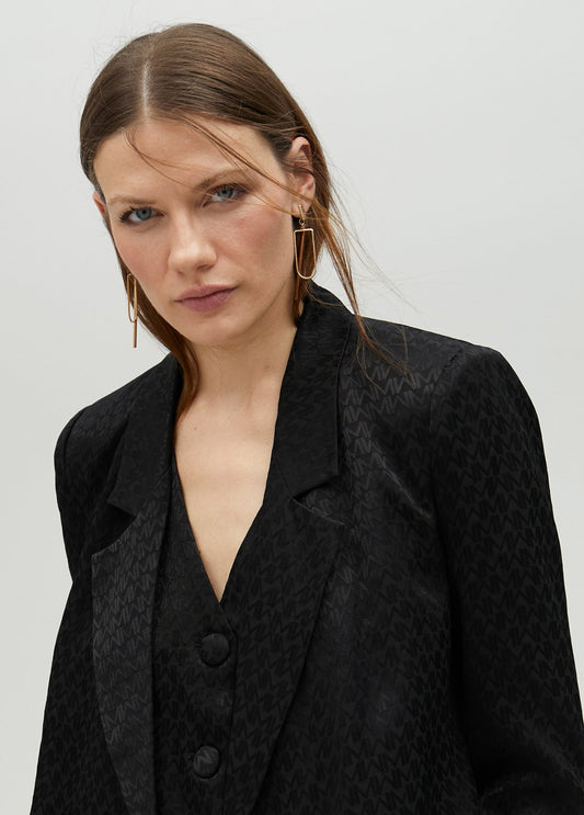 Flowing jacquard blazer