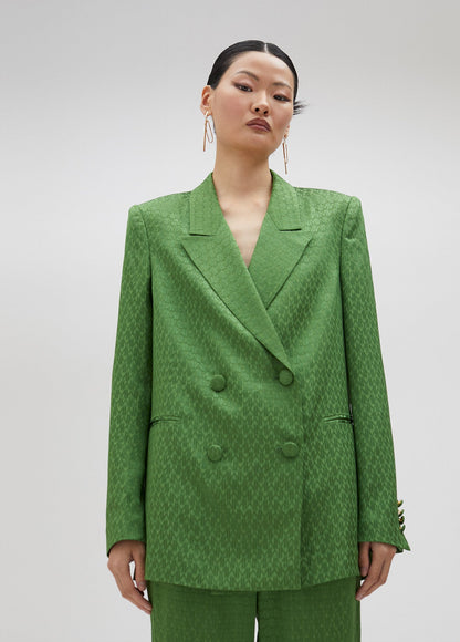 Flowing jacquard blazer