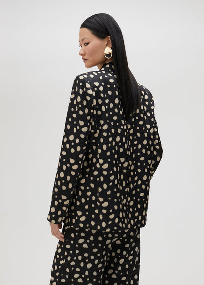 Blazer with irregular polka dots