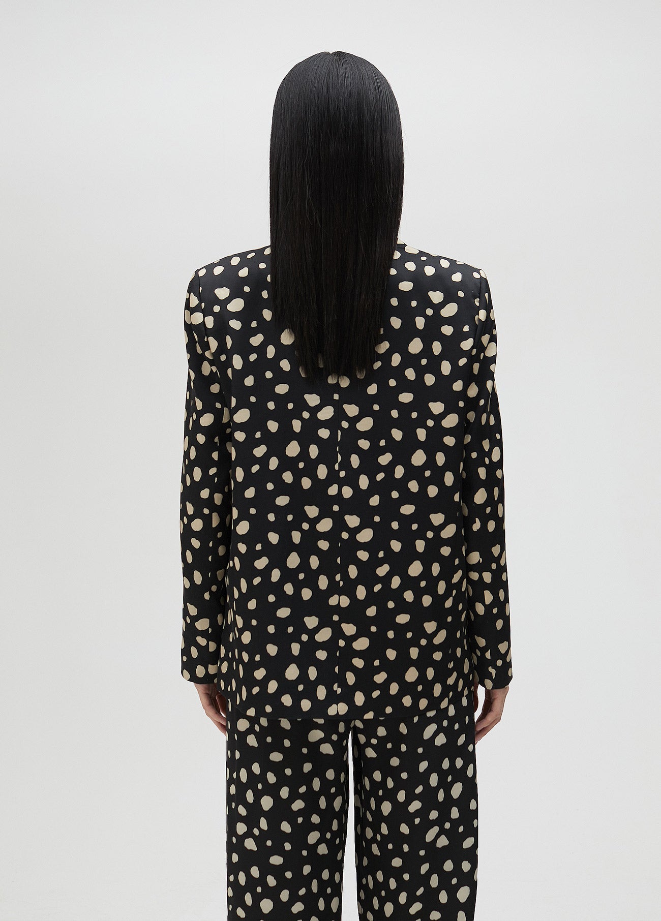 Blazer with irregular polka dots