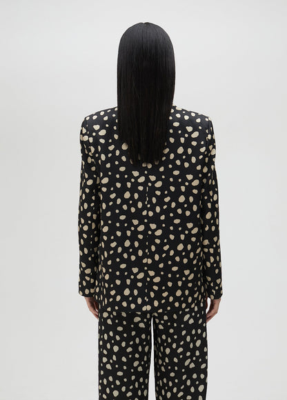 Blazer with irregular polka dots