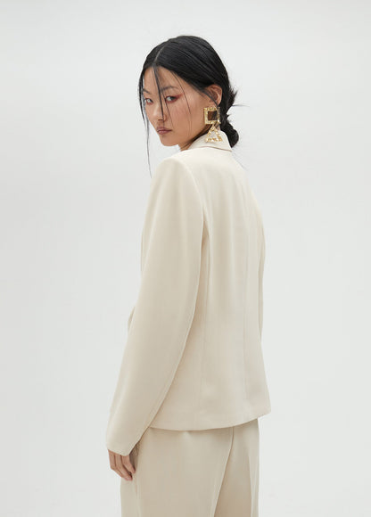 ms2502021-001-cropped blazer with knot detail-ecru