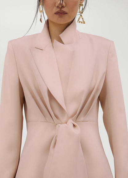 ms2502021-028-cropped blazer with knot detail-nude pink
