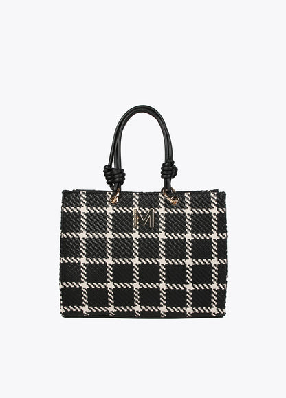Checked tote bag