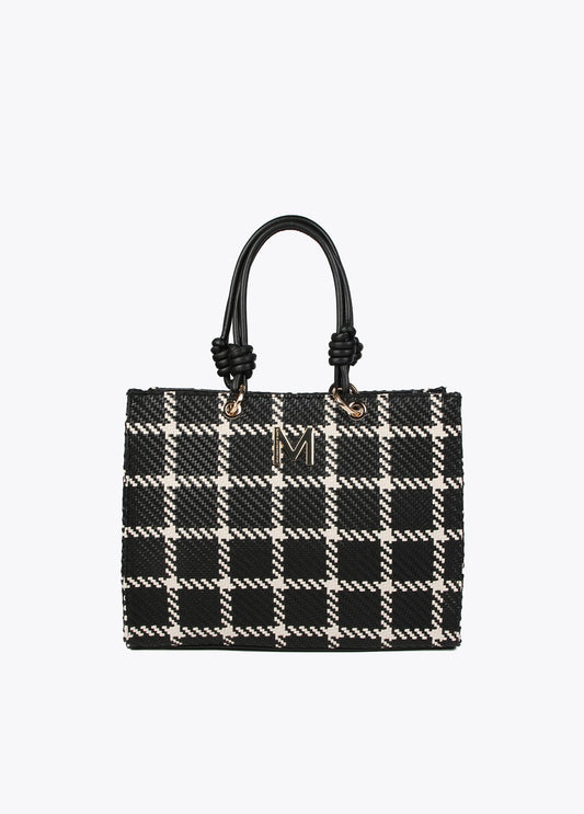 Checked tote bag