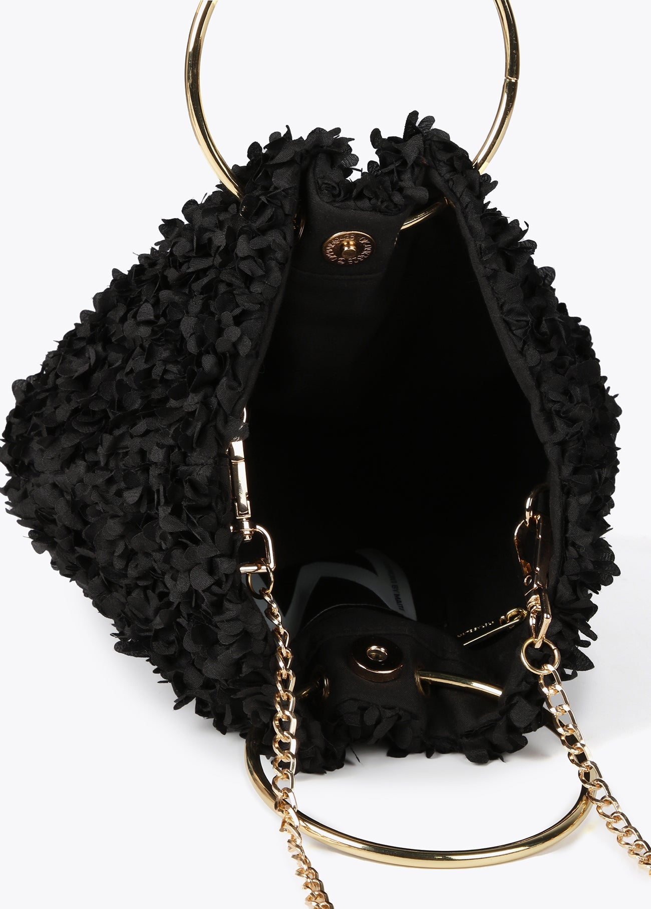 Mini floral fabric bag with metal handles