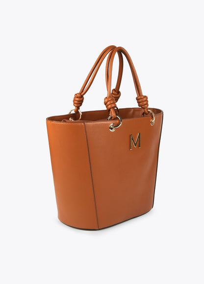 Faux leather bag with knots