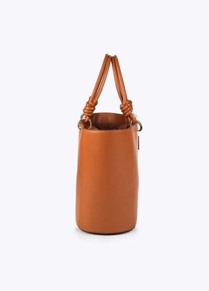 Faux leather bag with knots