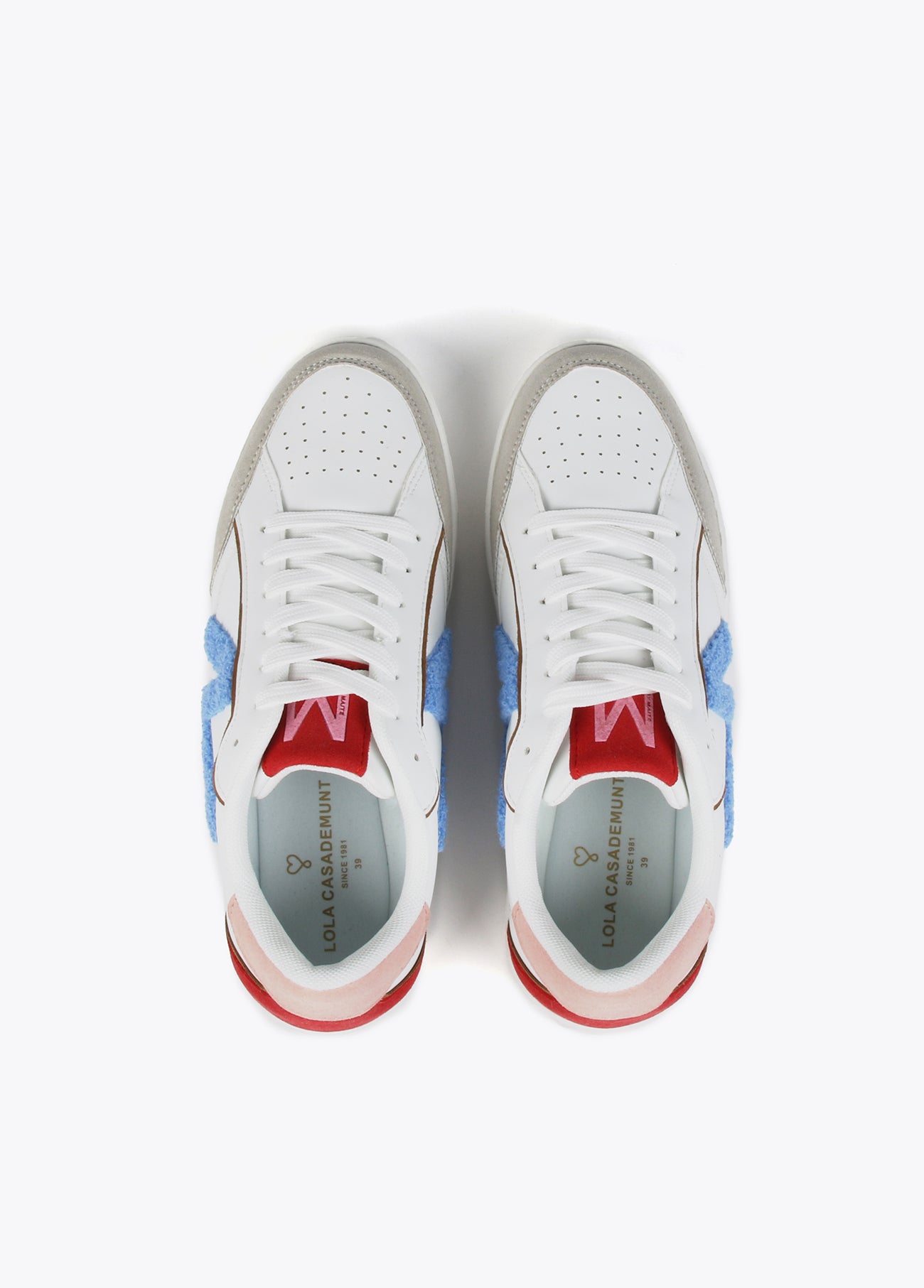 Multicoloured trainers with terry M detail