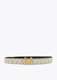 Reversible dalmatian print belt