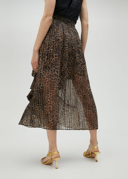 Pleated skirt with ruffles