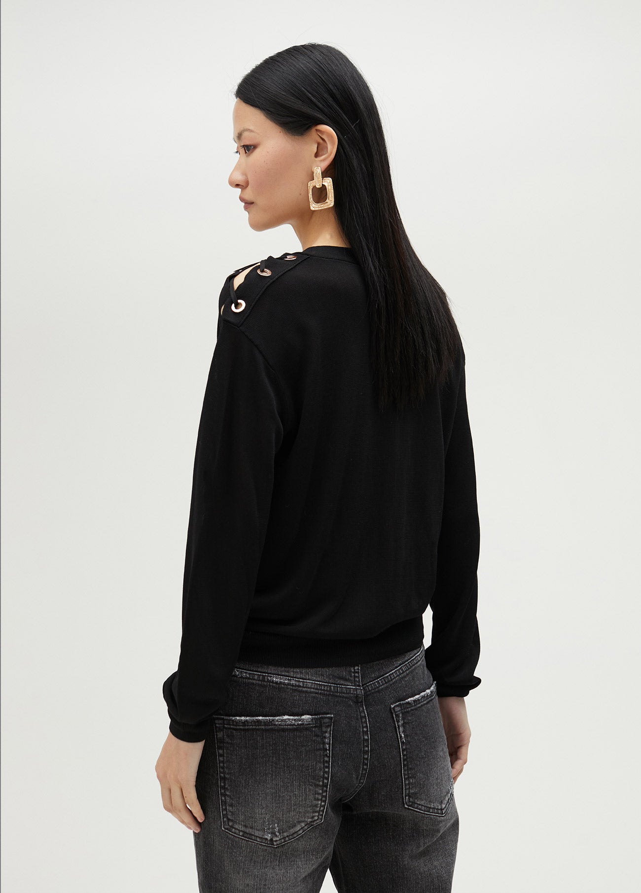 Sweater with shoulder detail