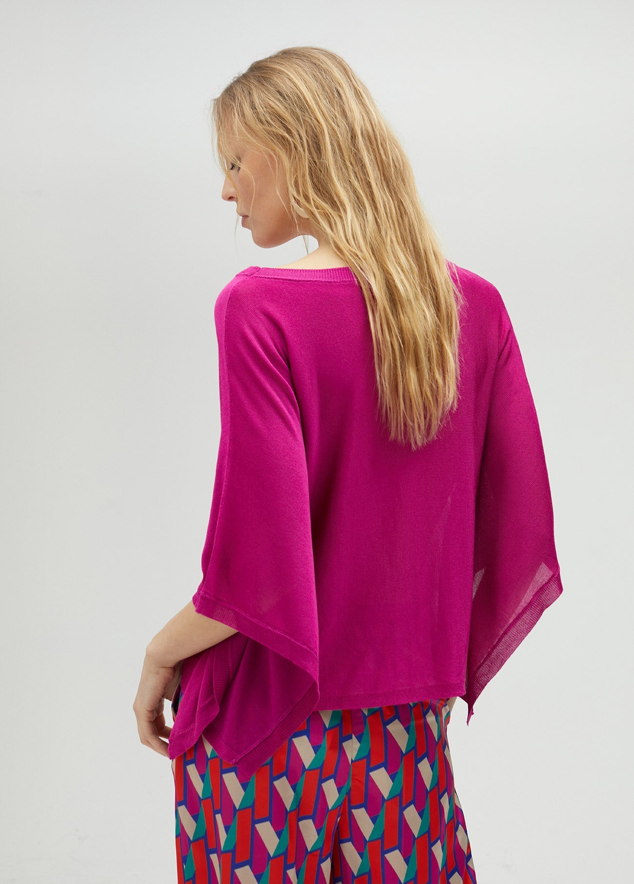Knit cape sleeve sweater